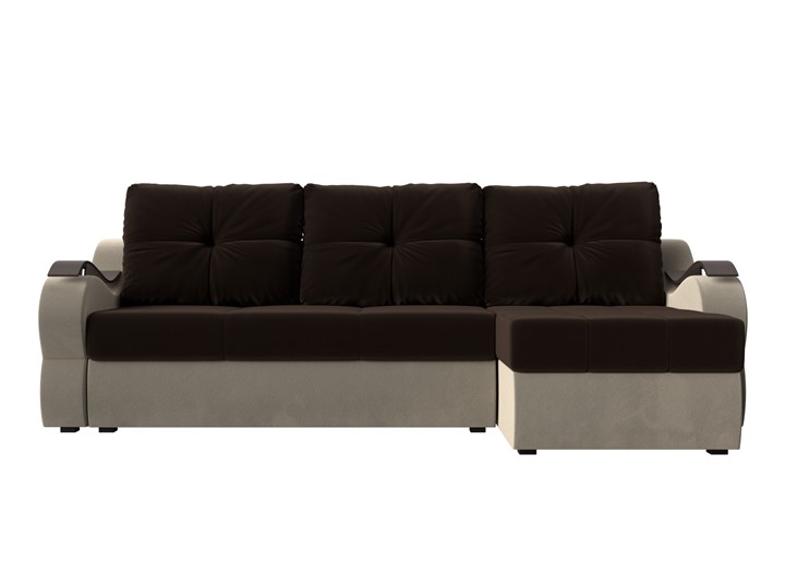 Угловой диван Меркурий, Коричневый/бежевый (вельвет) в Магадане - изображение 1