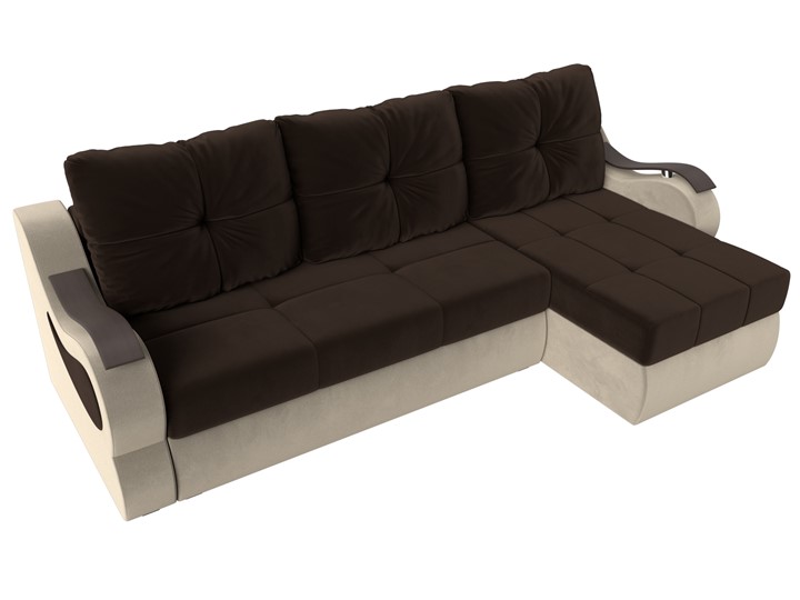 Угловой диван Меркурий, Коричневый/бежевый (вельвет) в Магадане - изображение 4