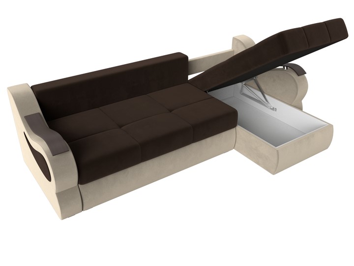 Угловой диван Меркурий, Коричневый/бежевый (вельвет) в Магадане - изображение 6