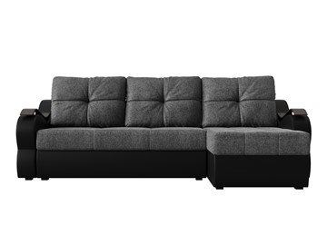 Угловой диван Меркурий, Серый/черный (рогожка/экокожа) в Магадане - предосмотр 1