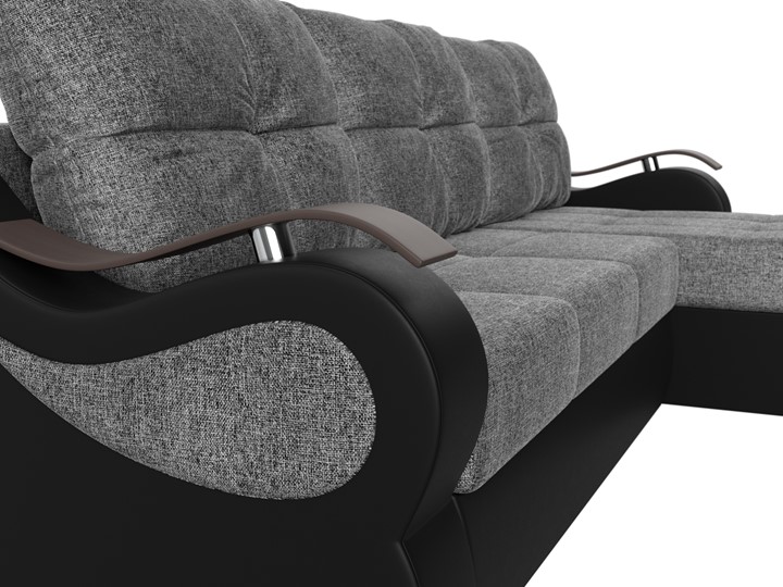 Угловой диван Меркурий, Серый/черный (рогожка/экокожа) в Магадане - изображение 3