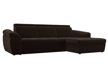 Угловой диван для гостиной Мисандра, Коричневый (микровельвет) в Магадане