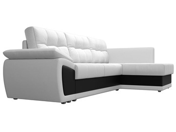 Угловой раскладной диван Нэстор прайм, Белый/Черный (экокожа) в Магадане - предосмотр 4