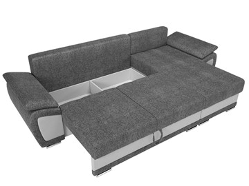Угловой диван для гостиной Нэстор, Серый/Белый (рогожка/экокожа) в Магадане - предосмотр 7