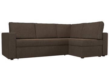 Угловой диван для гостиной Оливер, Коричневый (рогожка) в Магадане