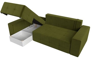Угловой диван с оттоманкой Перри, Зеленый (микровельвет) в Магадане - предосмотр 3