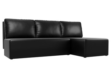 Угловой раскладной диван Поло, Черный (экокожа) в Магадане - предосмотр