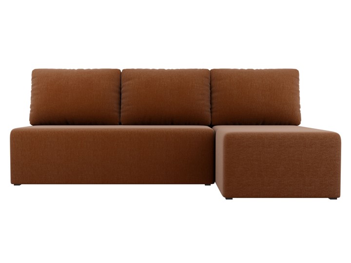 Угловой раскладной диван Поло, Коричневый (рогожка) в Магадане - изображение 1