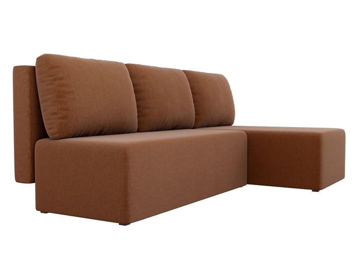 Угловой раскладной диван Поло, Коричневый (рогожка) в Магадане - изображение 2