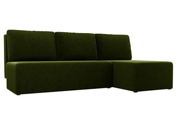 Угловой раскладной диван Поло, Зеленый (микровельвет) в Магадане - предосмотр