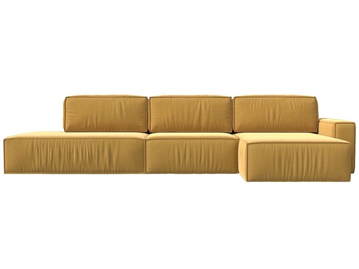 Угловой раскладной диван Прага Модерн лонг, Желтый (микровельвет) в Магадане - изображение 8