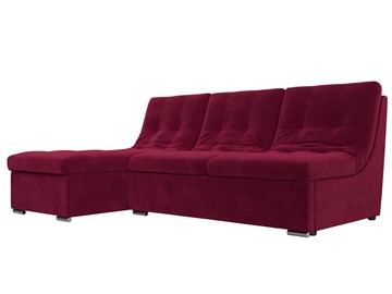 Угловой диван Релакс, бордовый (микровельвет) в Магадане - предосмотр