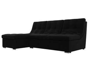 Угловой диван Релакс, черный (микровельвет) в Магадане - предосмотр