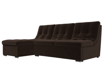 Угловой диван Релакс, коричневый (микровельвет) в Магадане - предосмотр