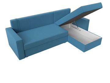 Угловой диван с оттоманкой Траумберг Лайт, Амур голубой (Рогожка) в Магадане - предосмотр 3