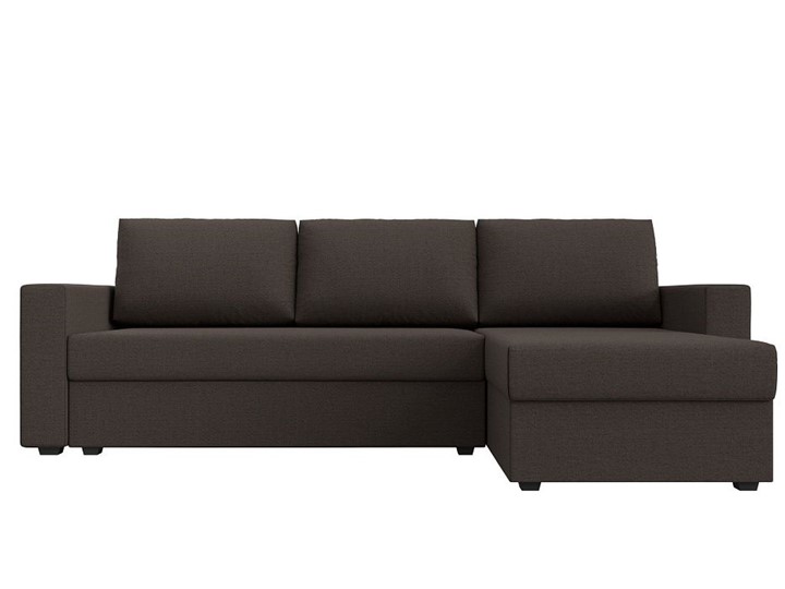 Угловой диван с оттоманкой Траумберг Лайт, Амур коричневый (Рогожка) в Магадане - изображение 8
