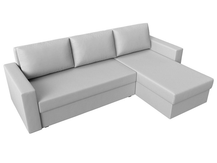 Угловой раскладной диван Траумберг Лайт, Белый (Экокожа) в Магадане - изображение 8