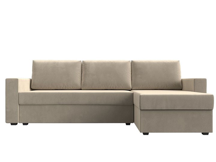 Угловой диван с оттоманкой Траумберг Лайт, Бежевый (микровельвет) в Магадане - изображение 5