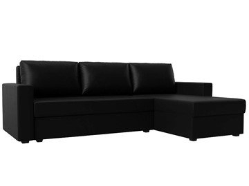 Угловой диван с оттоманкой Траумберг Лайт, Черный (Экокожа) в Магадане - предосмотр