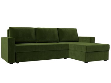 Угловой раскладной диван Траумберг Лайт, Зеленый (микровельвет) в Магадане