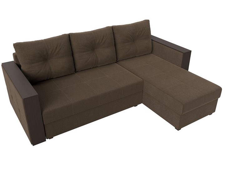 Угловой раскладной диван Валенсия Лайт, Коричневый (Рогожка) в Магадане - изображение 8