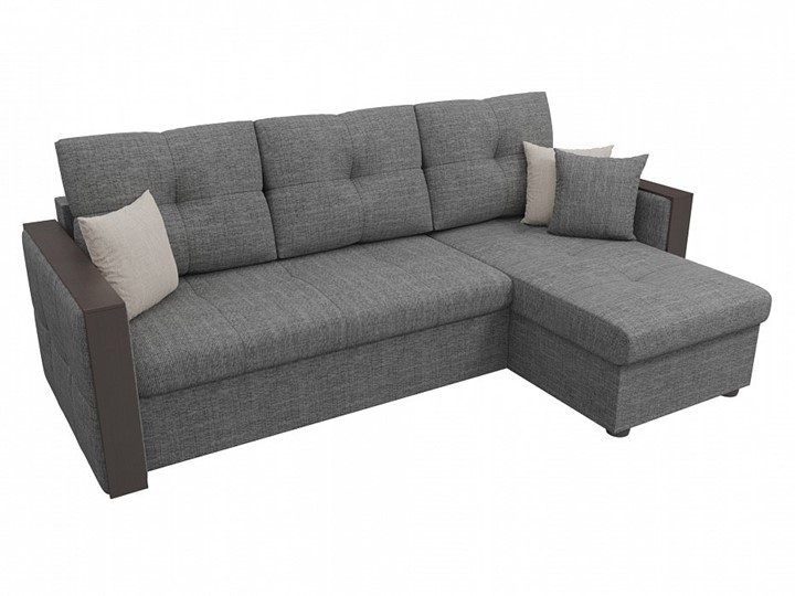 Угловой раскладной диван Валенсия, Серый (рогожка) в Магадане - изображение 3