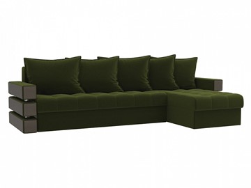 Угловой раскладной диван Венеция, Зеленый (микровельвет) в Магадане