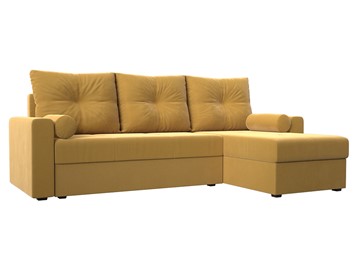 Угловой раскладной диван Верона Лайт, Желтый (микровельвет) в Магадане