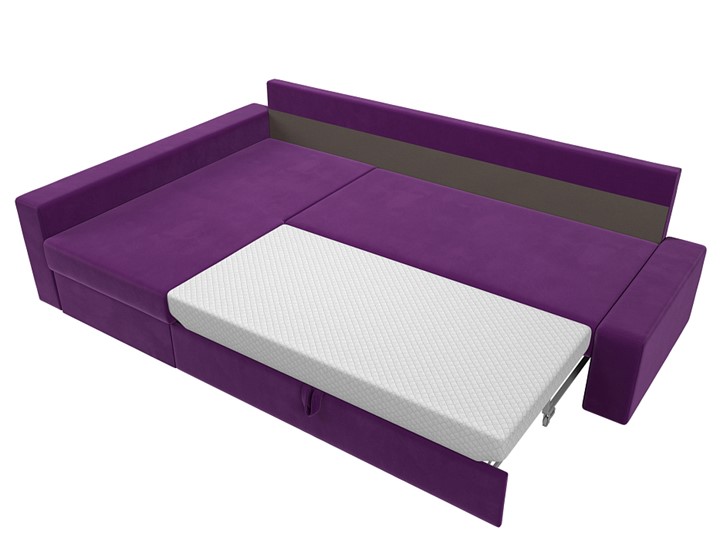 Угловой диван для гостиной Версаль, Фиолетовый/Черный (микровельвет) в Магадане - изображение 5
