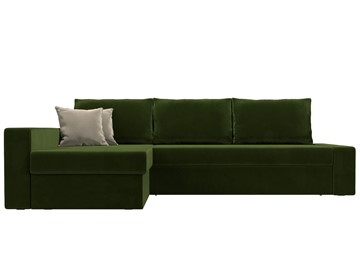 Угловой диван для гостиной Версаль, Зеленый/Бежевый (микровельвет) в Магадане - предосмотр 1