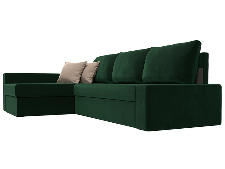 Угловой диван для гостиной Версаль, Зеленый/Бежевый (велюр) в Магадане - изображение 2