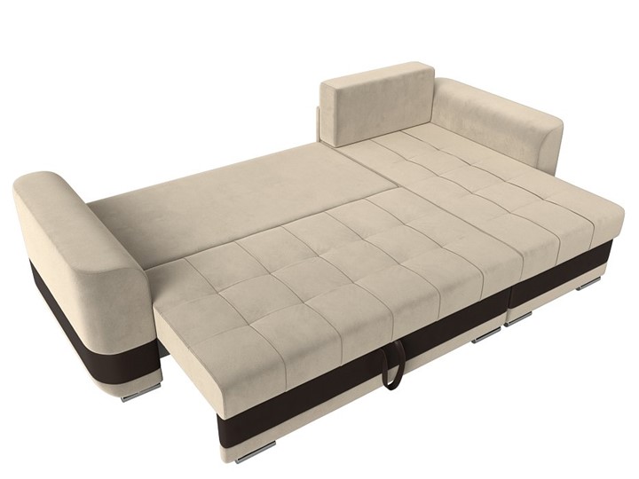 Угловой диван Честер, Бежевый/коричневый (вельвет/экокожа) в Магадане - изображение 6