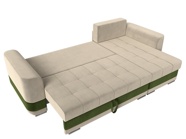 Угловой диван Честер, Бежевый/зеленый (вельвет) в Магадане - изображение 7