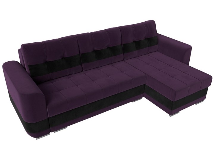 Угловой диван Честер, Фиолетовый/черный (велюр) в Магадане - изображение 4