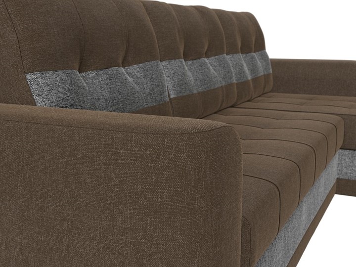 Угловой диван Честер, Коричневый/серый (рогожка) в Магадане - изображение 3