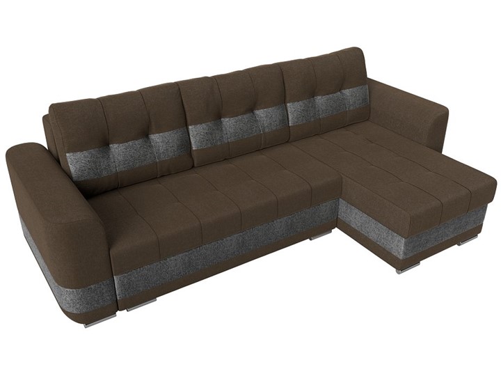 Угловой диван Честер, Коричневый/серый (рогожка) в Магадане - изображение 4