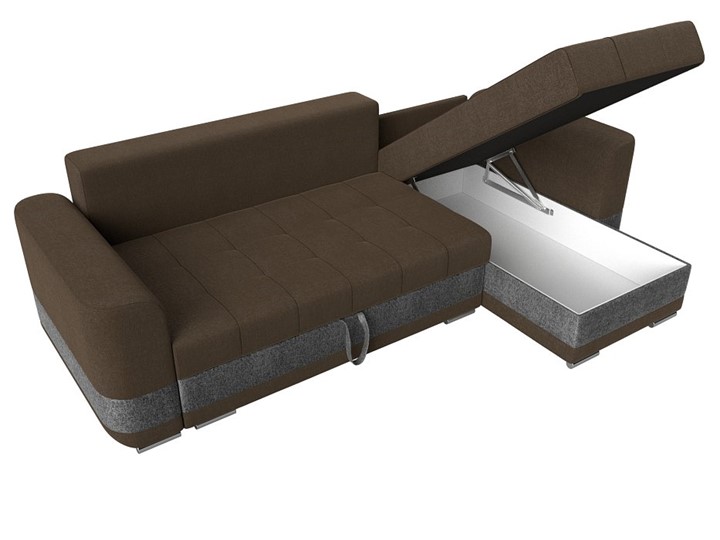 Угловой диван Честер, Коричневый/серый (рогожка) в Магадане - изображение 5