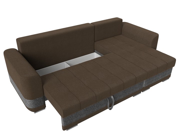 Угловой диван Честер, Коричневый/серый (рогожка) в Магадане - изображение 6