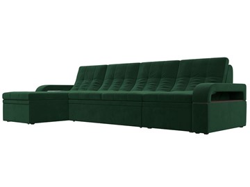Угловой раскладной диван Лига-035 Лонг, Зеленый (Велюр) в Магадане