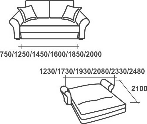 Прямой диван Аккордеон-1, 140 (круглые подлокотники), пруж. Змейка в Магадане - изображение 2