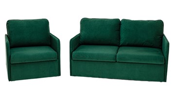 Комплект мебели Brendoss Амира зеленый диван + кресло в Магадане