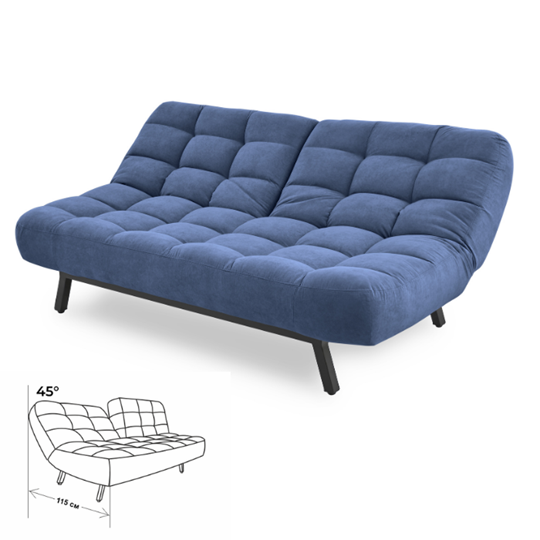 Прямой диван Абри, опора металл. велюр синий в Магадане - изображение 3