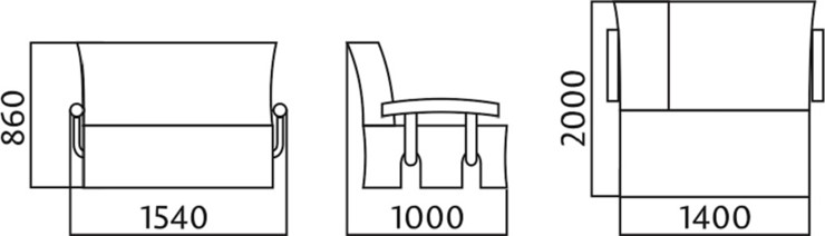 Прямой диван Аккордеон без боковин, спальное место 1400 в Магадане - изображение 3