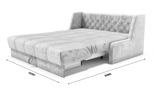 Диван прямой Аккордеон-Кровать 1,55 с каретной утяжкой, полоска (ППУ) в Магадане - изображение 6