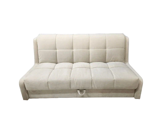 Прямой диван Аккордеон-Кровать 1,55 с каретной утяжкой, клетка (НПБ) в Магадане - изображение
