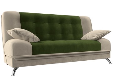 Прямой диван Анна, Зеленый/Бежевый (микровельвет) в Магадане - предосмотр