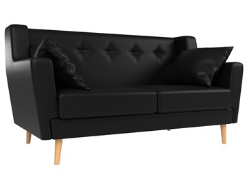 Прямой диван Брайтон 2, Черный (экокожа) в Магадане - предосмотр
