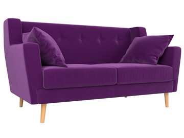 Прямой диван Брайтон 2, Фиолетовый (микровельвет) в Магадане