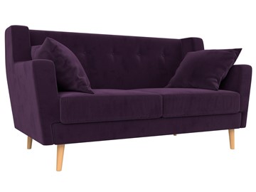 Прямой диван Брайтон 2, Фиолетовый (велюр) в Магадане