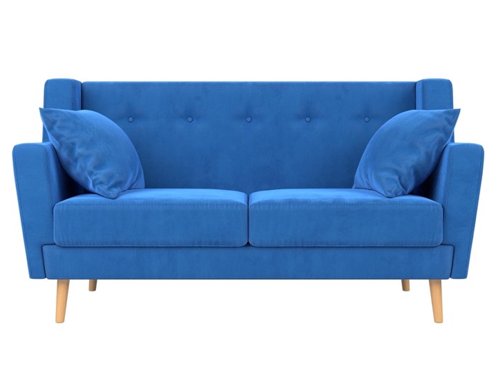 Прямой диван Брайтон 2, Голубой (велюр) в Магадане - изображение 1